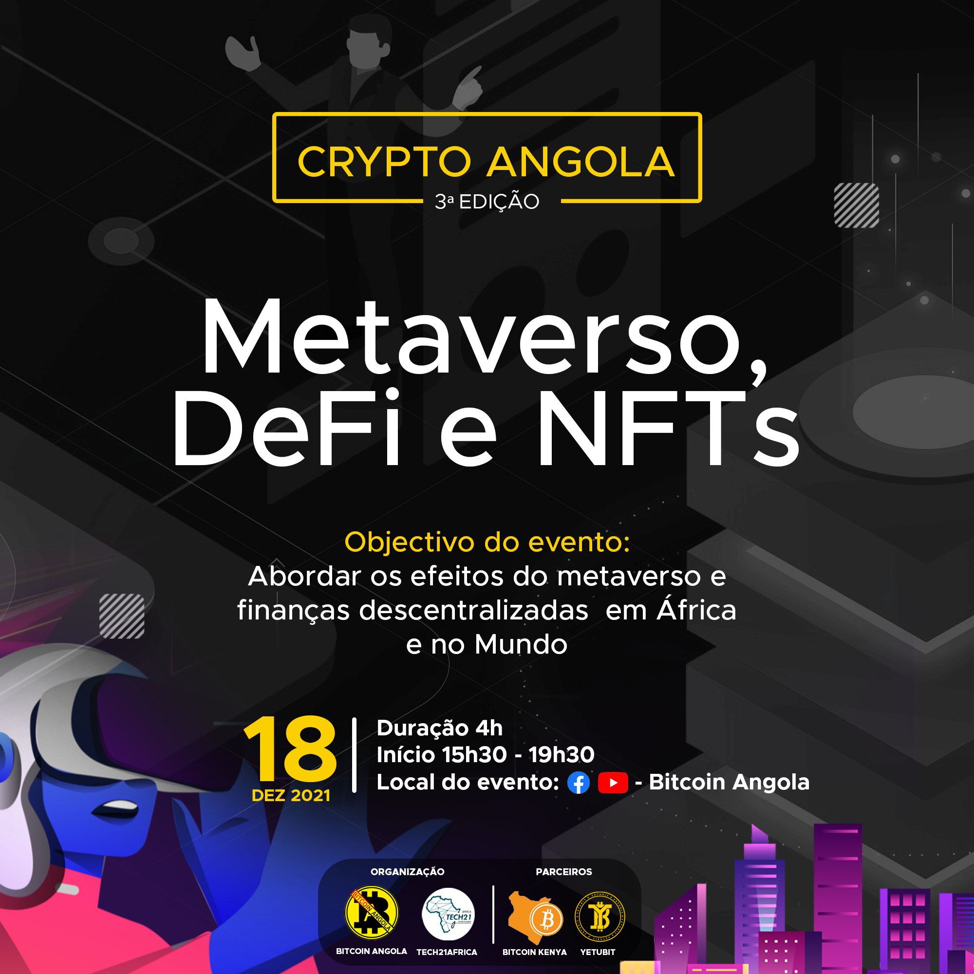 Anúncio Oficial da 3ª Edição do Crypto Angola - Metaverso, DeFi e NFTs