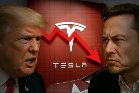 Ações da Tesla em queda - Trump promete cortar subsídios após confronto com Musk - Bitcoin Angola